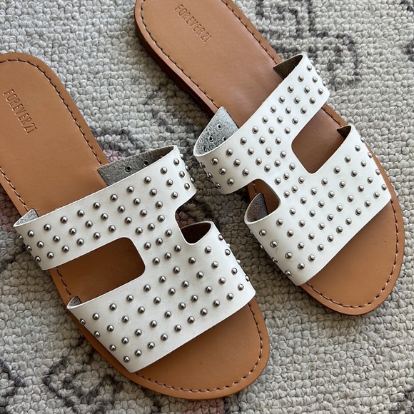White Studded Sandals - Picture 3 of 3